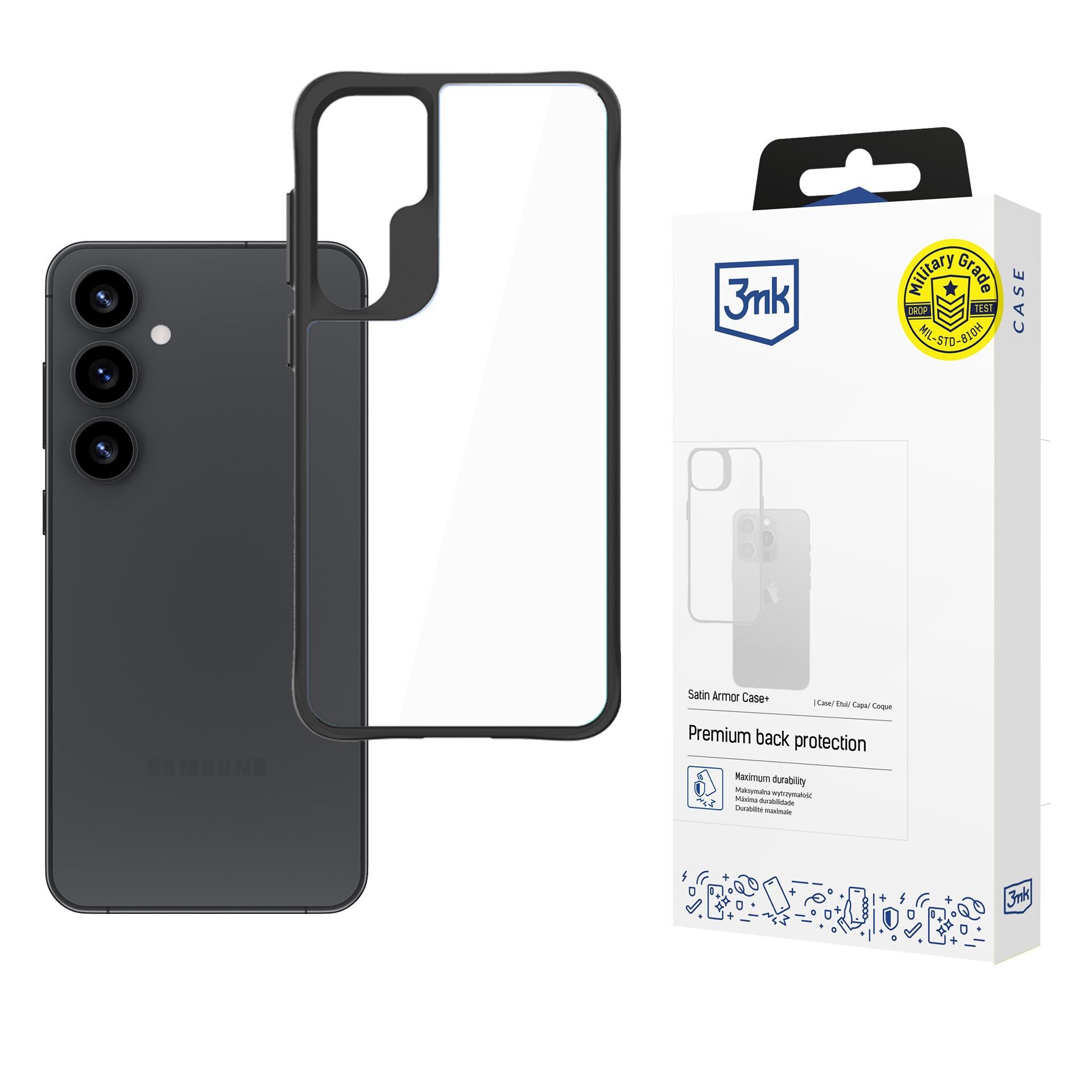 3mk Satin Armor Case+ til Samsung Galaxy S25+ – gennemsigtig