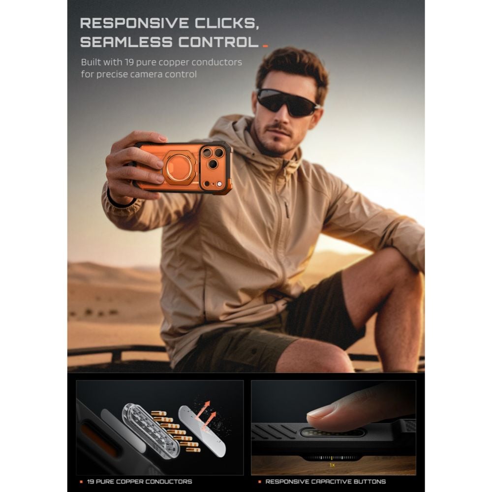 Supcase UB Grip Mag MagSafe-etui til iPhone 18 Pro / 17 Pro – Orange