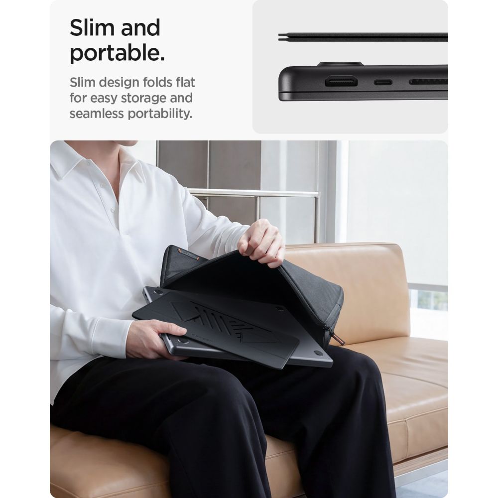 Spigen SlimFold LD201-S6 bärbar datorstativ – grå