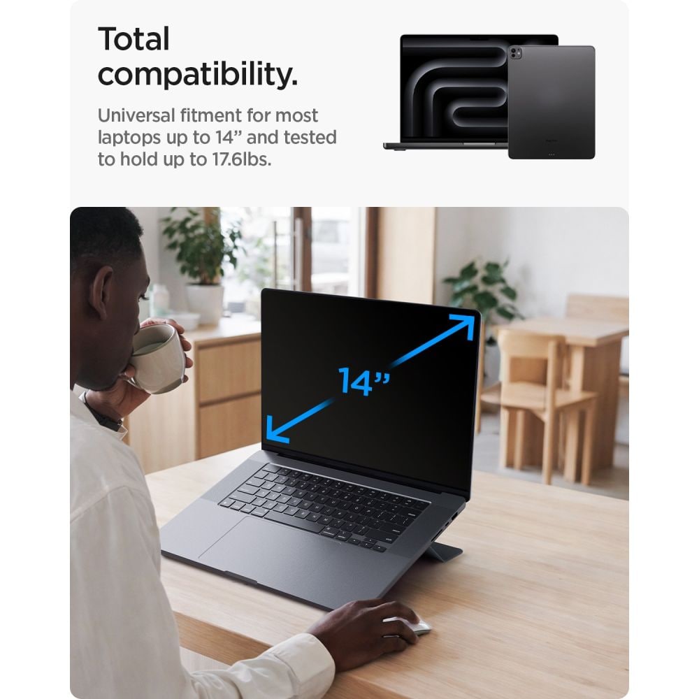 Spigen SlimFold LD201-S6 bärbar datorstativ – grå
