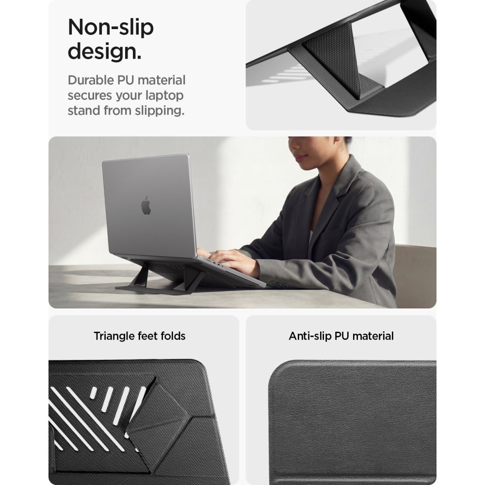 Spigen SlimFold LD201-S6 bärbar datorstativ – grå
