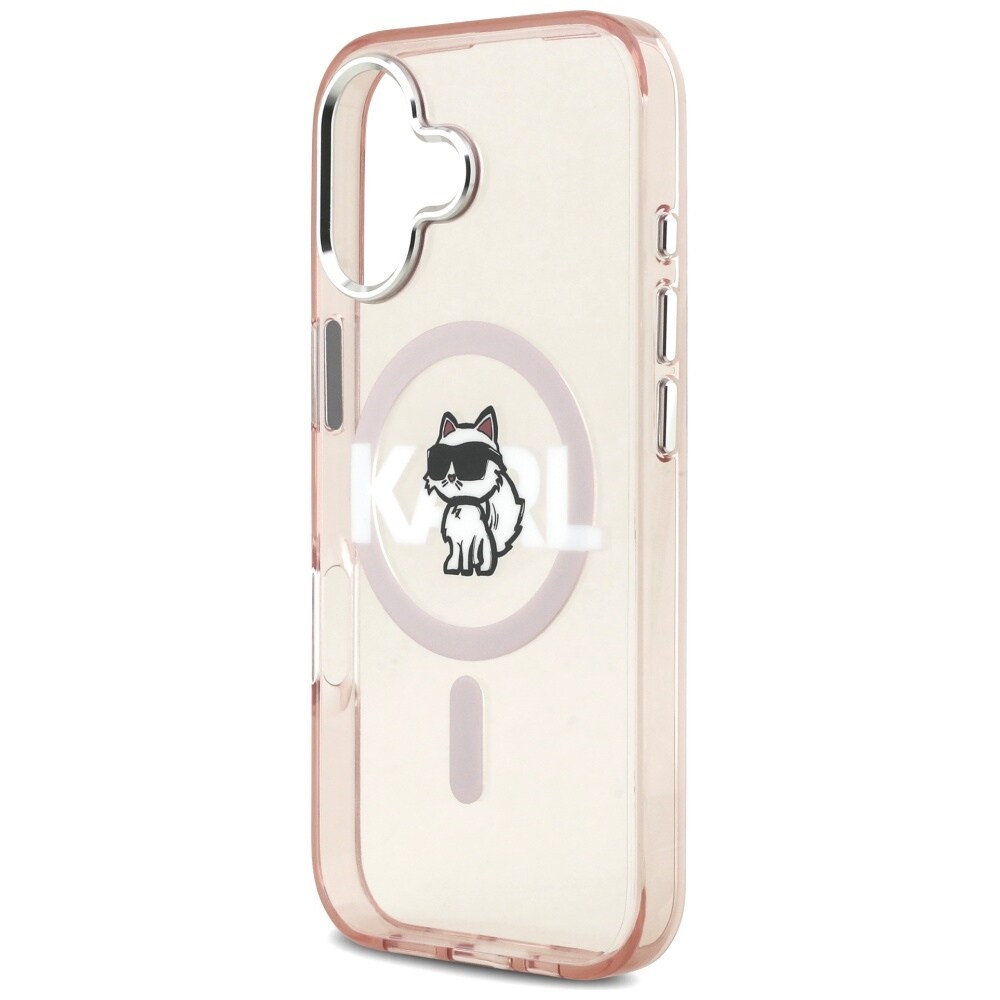 Karl Lagerfeld IML Choupette-skitse-logo MagSafe-etui til iPhone 17 – lyserød
