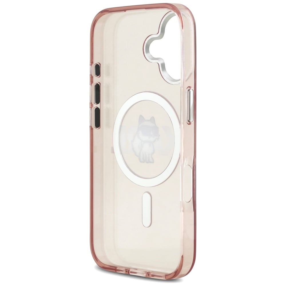 Karl Lagerfeld IML Choupette-skitse-logo MagSafe-etui til iPhone 17 – lyserød