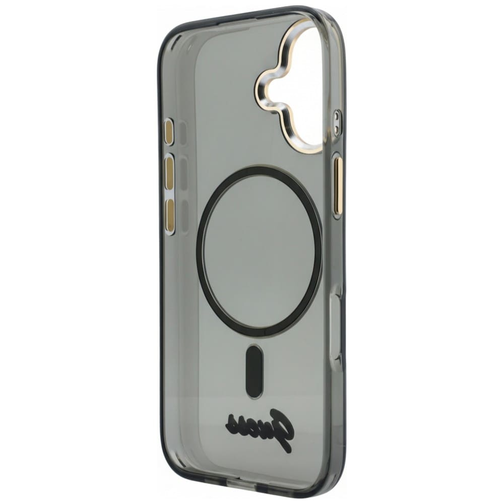 Guess IML Script Metal MagSafe-etui til iPhone 17 – Sort