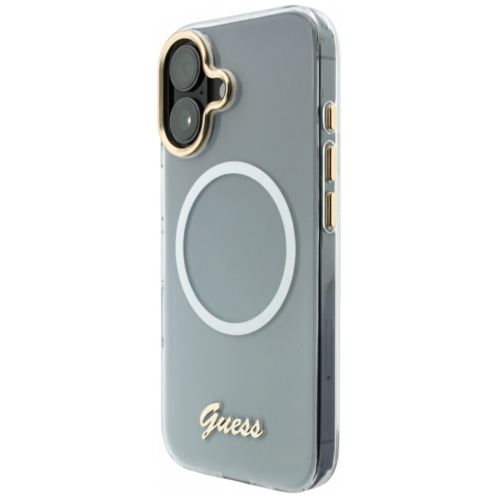 Guess IML Gradient Script Metal MagSafe-etui til iPhone 17 – hvid