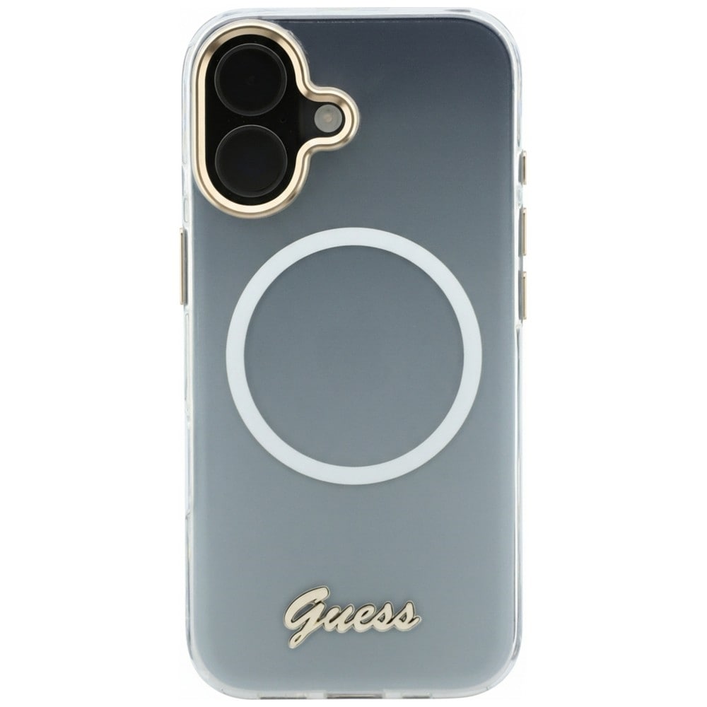 Guess IML Gradient Script Metal MagSafe-etui til iPhone 17 – hvid