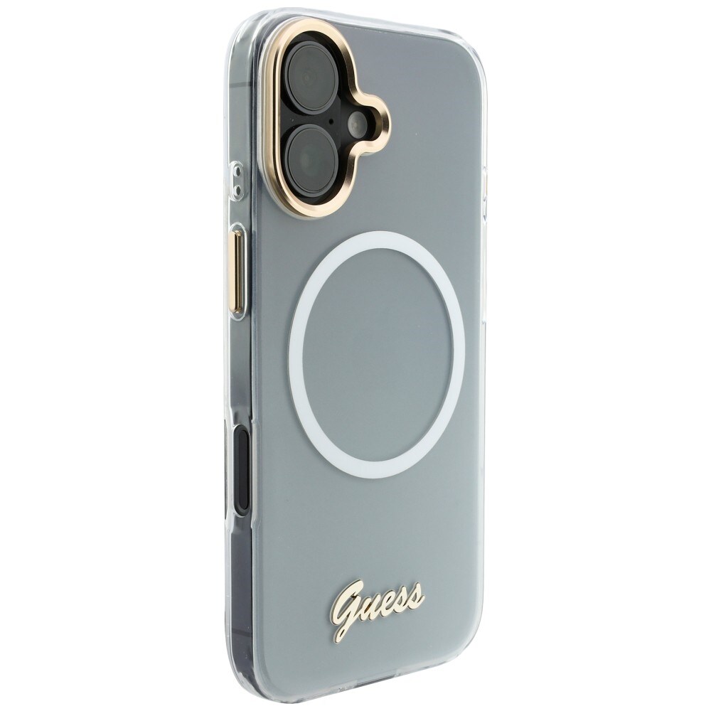 Guess IML Gradient Script Metal MagSafe-etui til iPhone 17 – hvid