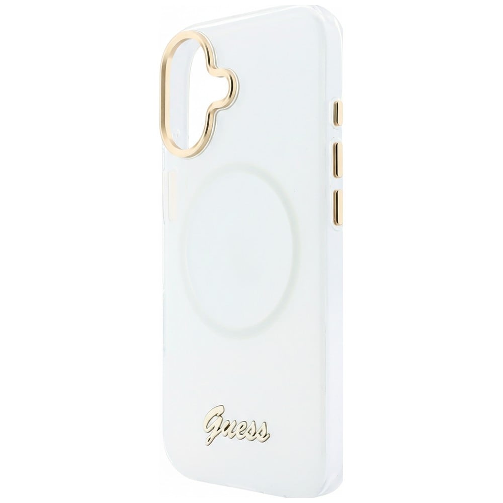 Guess IML Gradient Script Metal MagSafe-etui til iPhone 17 – hvid