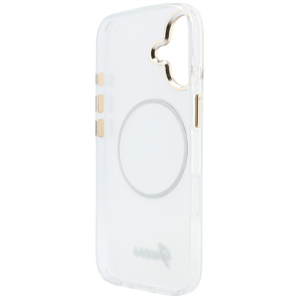 Guess IML Gradient Script Metal MagSafe-etui til iPhone 17 – hvid