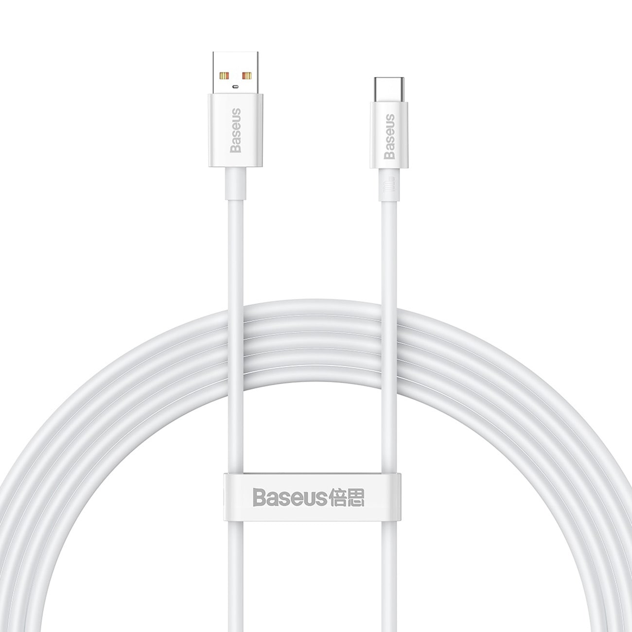 Baseus Superior Series USB-A – USB-C-kabel, 100 W, 1 m – vit