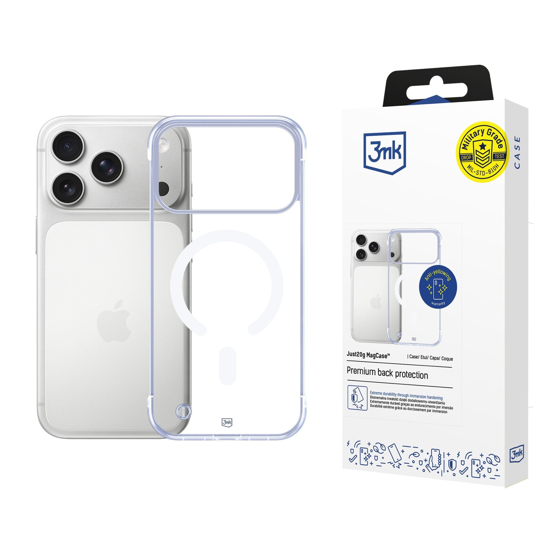 3mk Just20g MagCase för iPhone 17 Pro Max – genomskinligt