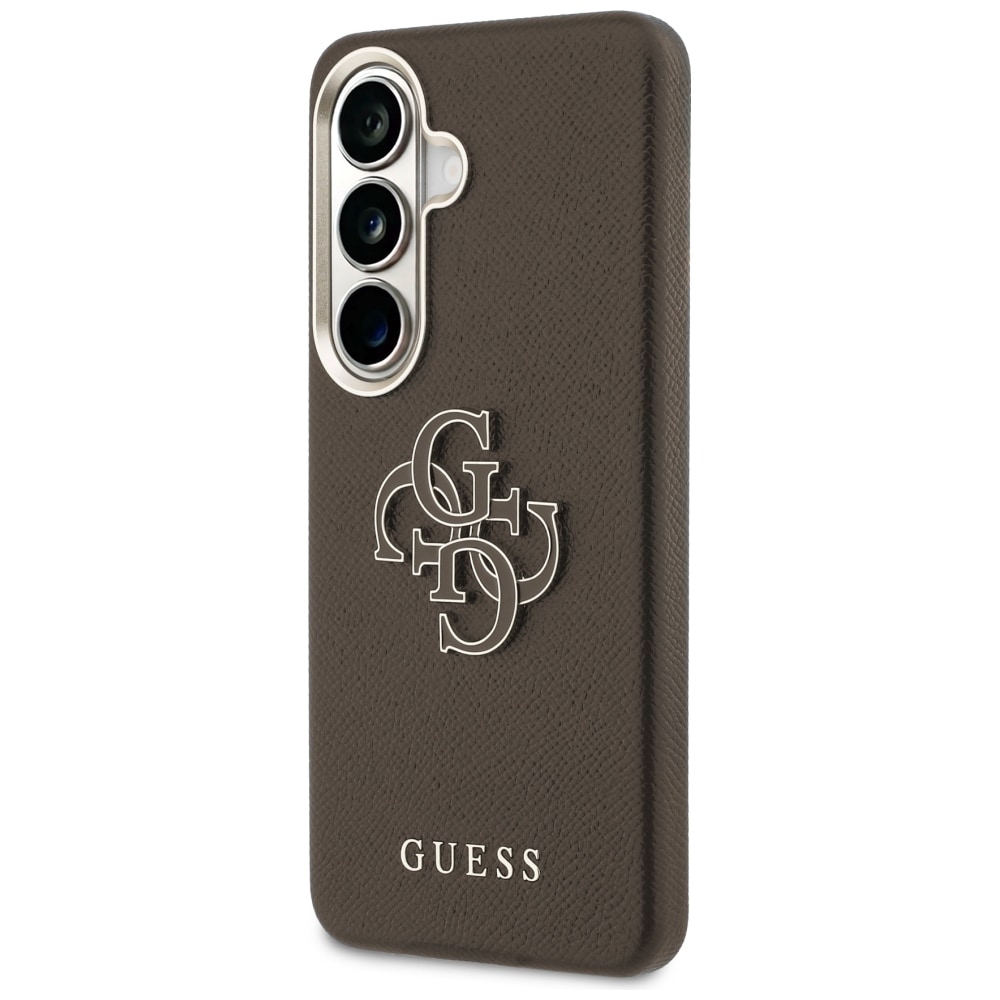 Guess Grained Big 4G metal-logo-etui til Samsung Galaxy S26+ – brun