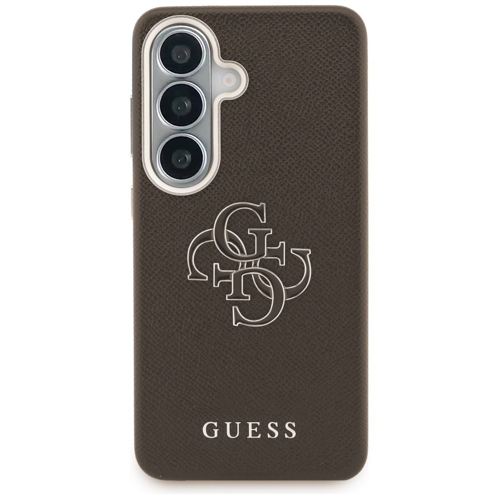 Guess Grained Big 4G metal-logo-etui til Samsung Galaxy S26+ – brun