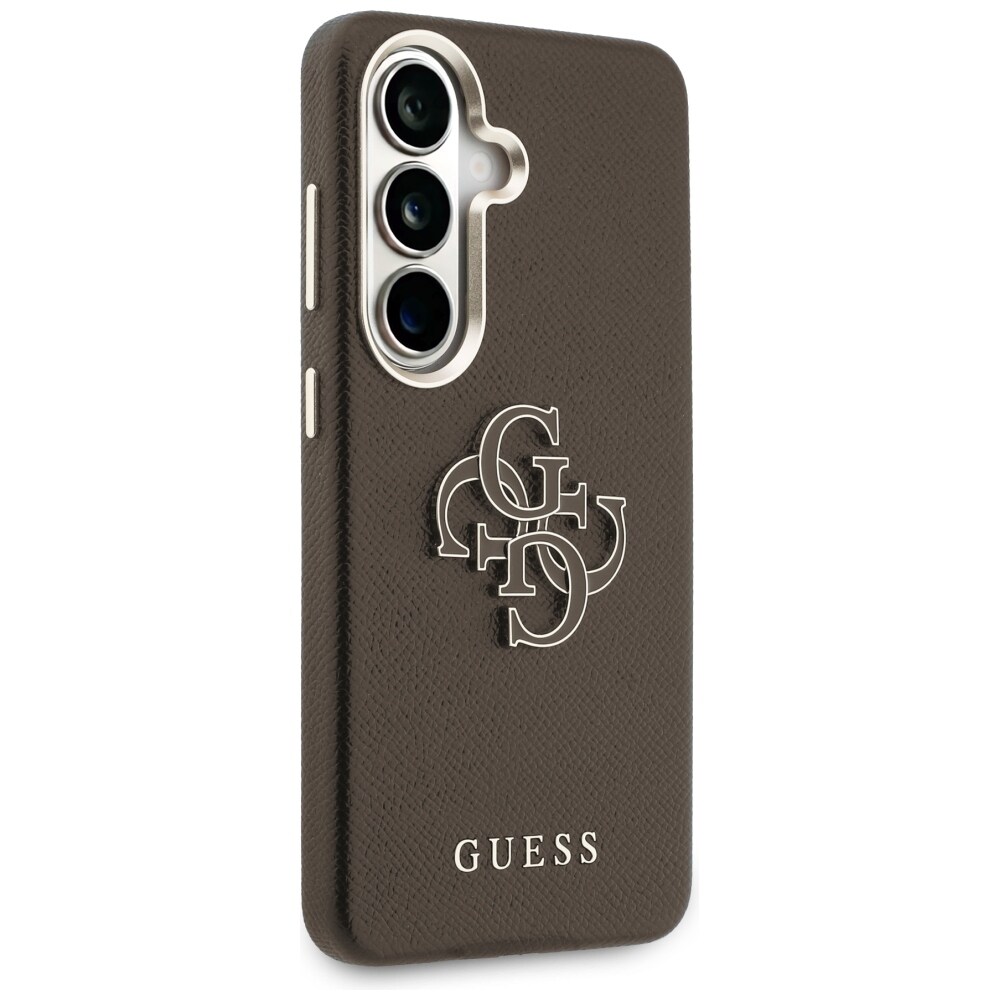 Guess Grained Big 4G metal-logo-etui til Samsung Galaxy S26+ – brun