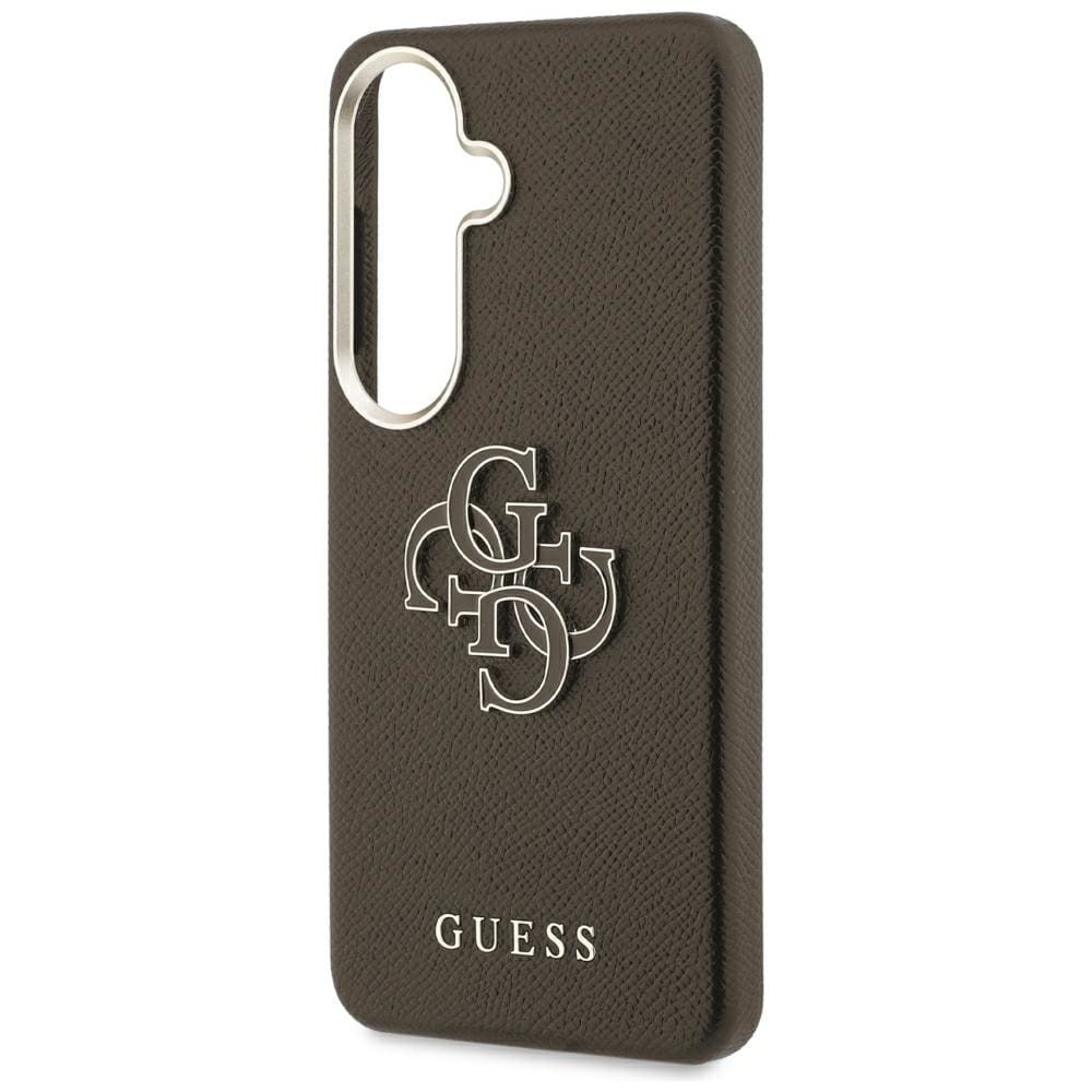 Guess Grained Big 4G metal-logo-etui til Samsung Galaxy S26+ – brun