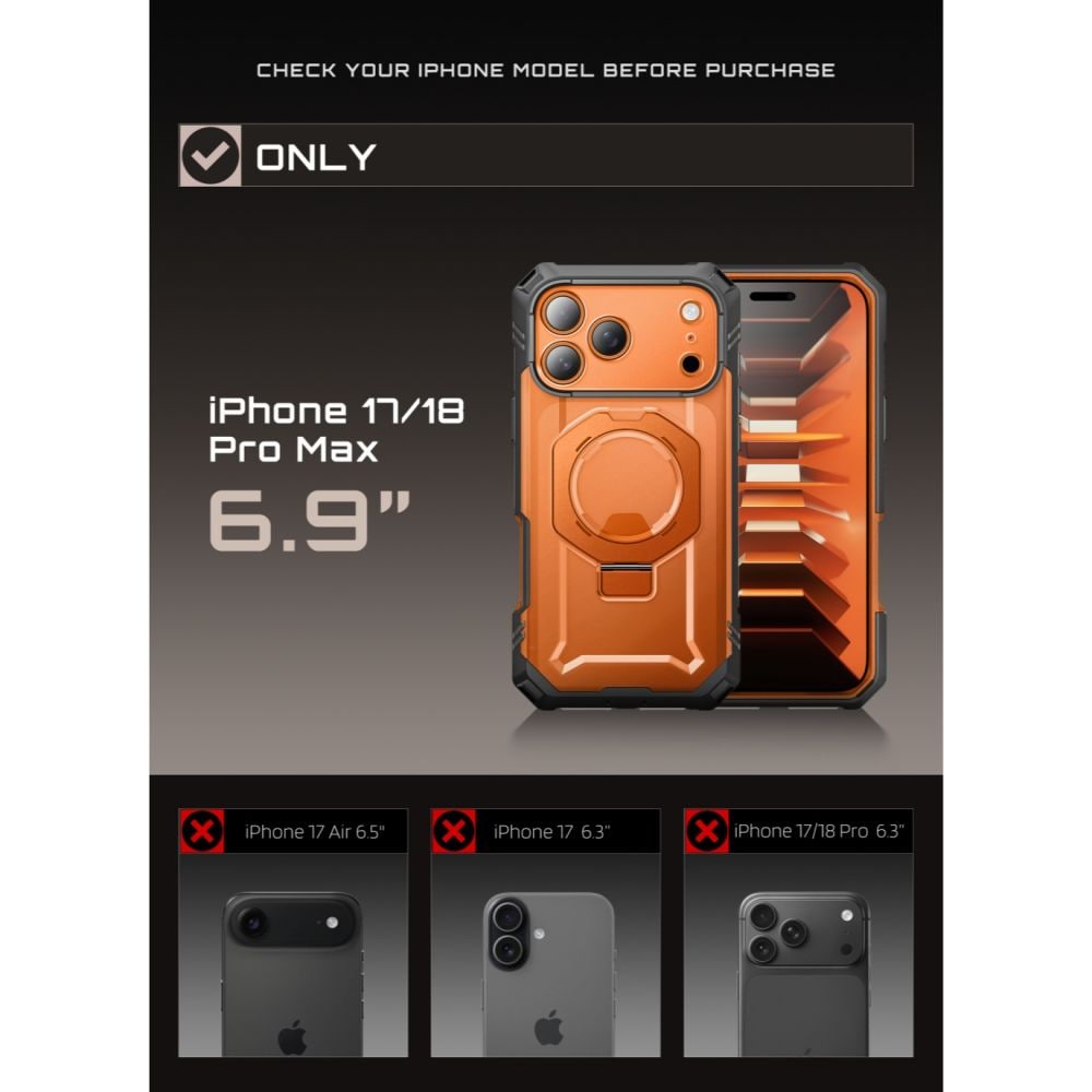 Supcase Grip Pro Mag MagSafe-etui til iPhone 18 Pro Max / 17 Pro Max – Orange