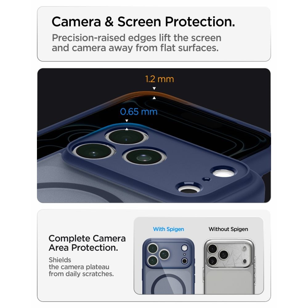 Spigen Ultra Hybrid MagSafe-etui til iPhone 18 Pro Max / 17 Pro Max – mørkeblå