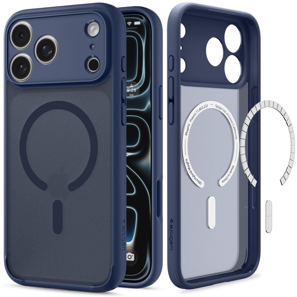 Spigen Ultra Hybrid MagSafe-etui til iPhone 18 Pro Max / 17 Pro Max – mørkeblå