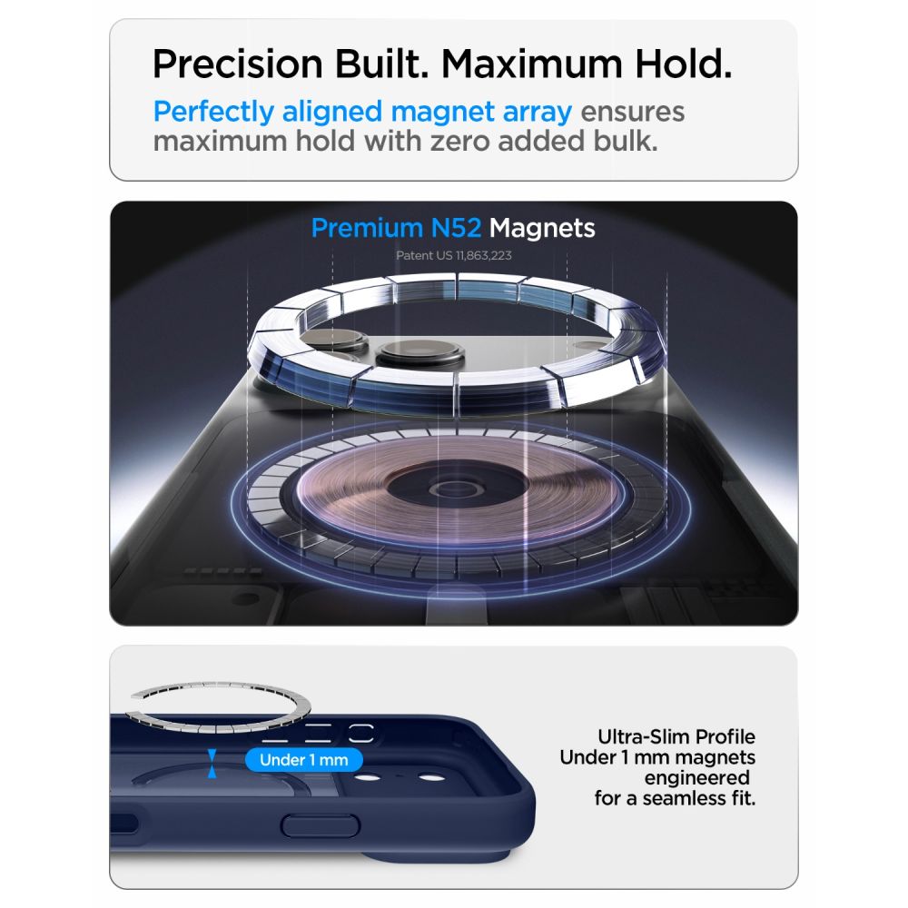 Spigen Ultra Hybrid MagSafe-etui til iPhone 18 Pro Max / 17 Pro Max – mørkeblå