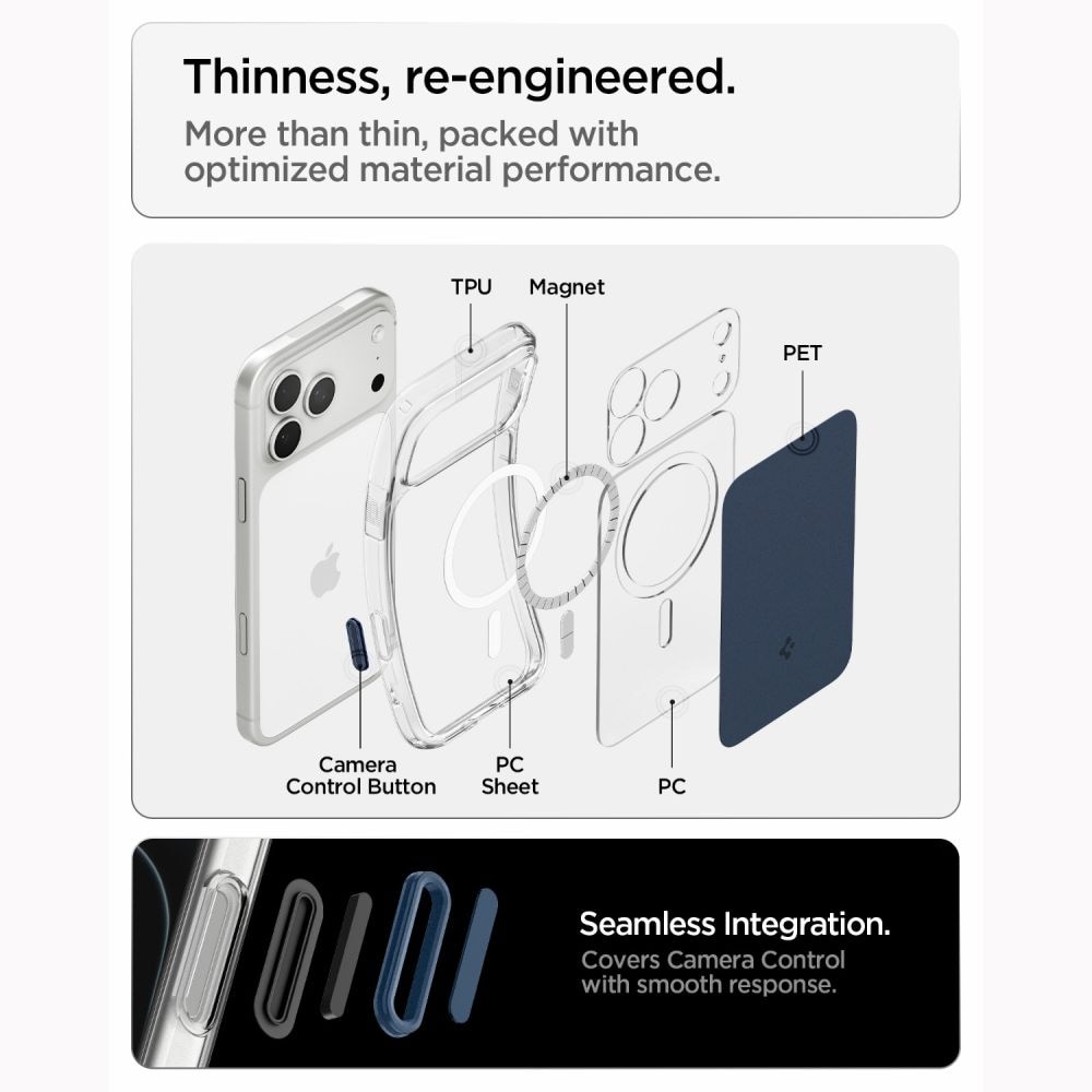 Spigen Ultra Hybrid MagSafe-etui til iPhone 18 Pro Max / 17 Pro Max – matblå
