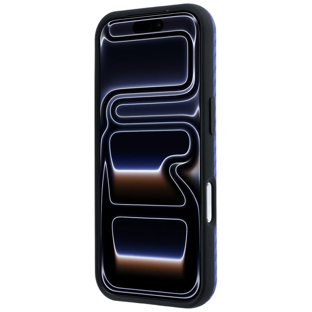 BMW M MagSafe-etui med kulfiberprint til iPhone 17 Pro Max / 18 Pro Max – Blå