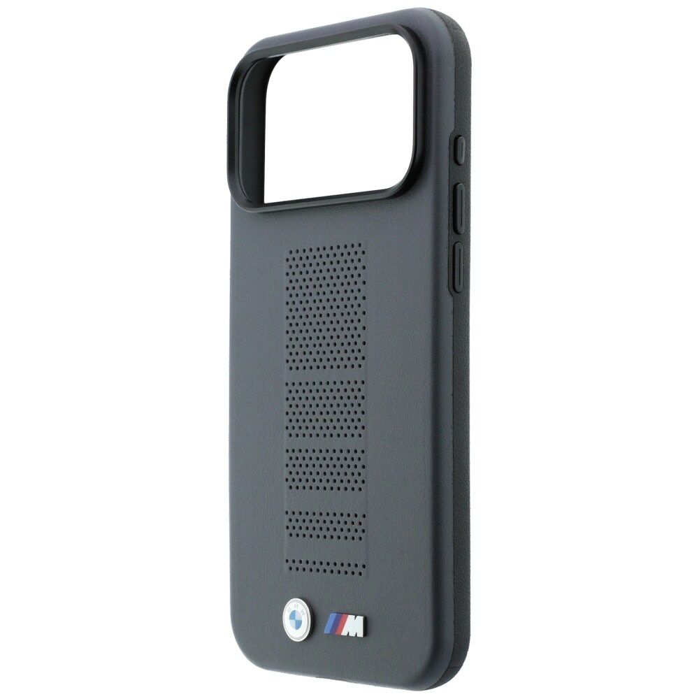 BMW M Blue Perfo Metal Logo MagSafe-etui til iPhone 18 Pro / 17 Pro – Grå