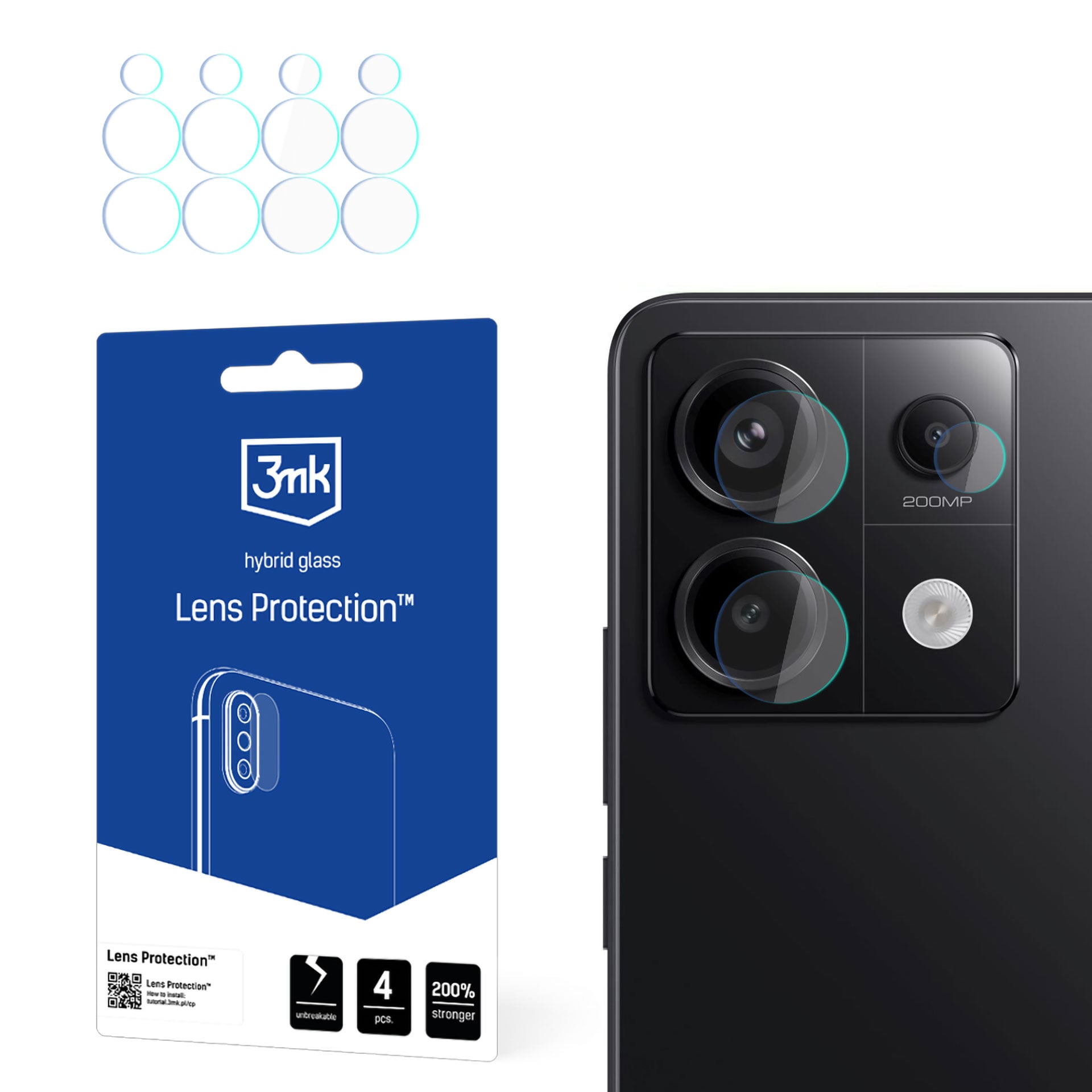 3mk Lens Protection™ hybridkameraglas för Redmi Note 13 Pro