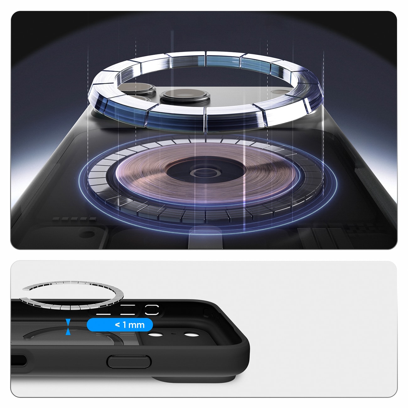 Spigen Ultra Hybrid MagSafe-etui til iPhone 18 Pro / 17 Pro – frostsort