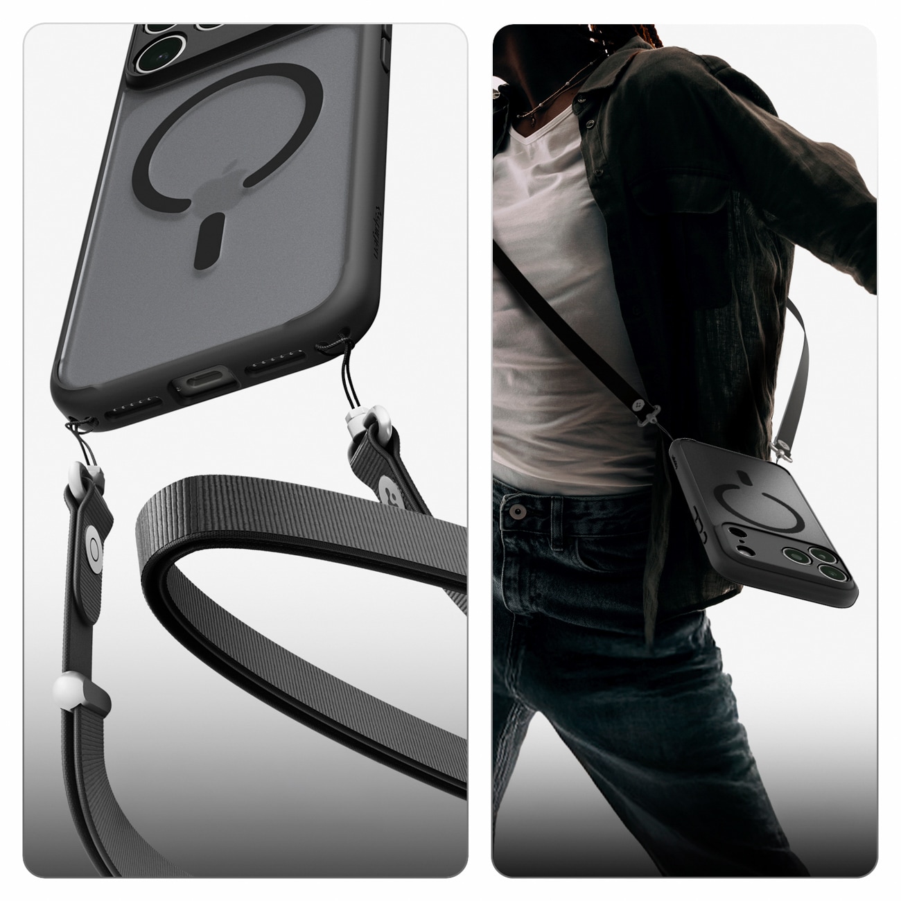 Spigen Ultra Hybrid MagSafe-etui til iPhone 18 Pro / 17 Pro – frostsort