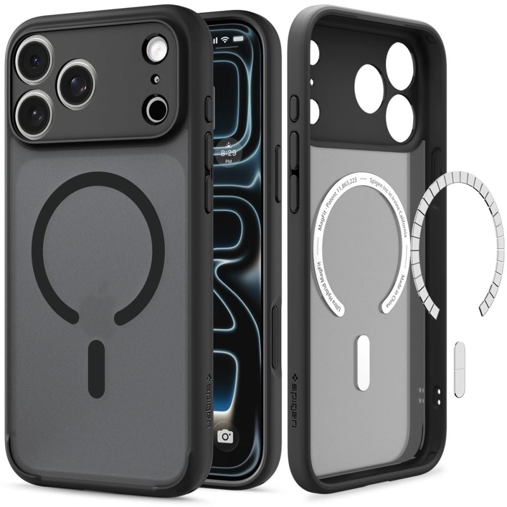 Spigen Ultra Hybrid MagSafe-etui til iPhone 18 Pro / 17 Pro – frostsort