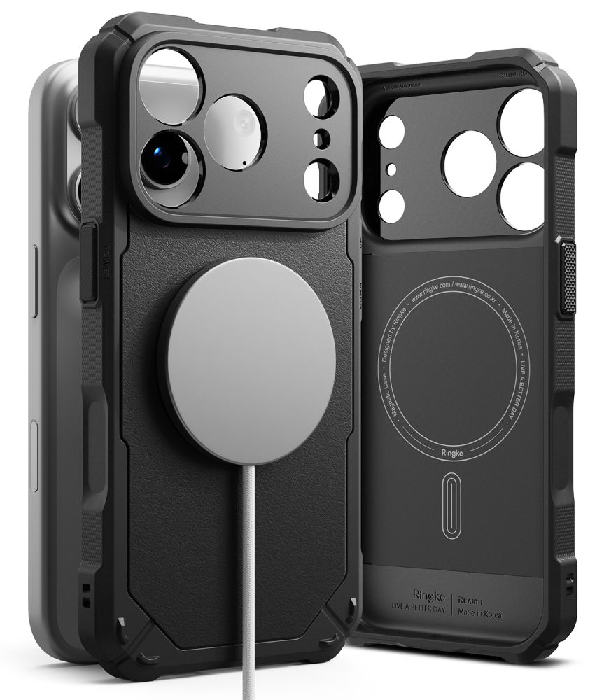 Ringke Rugged Gear magnetiskt MagSafe-fodral för iPhone 18 Pro Max / 17 Pro Max – Svart