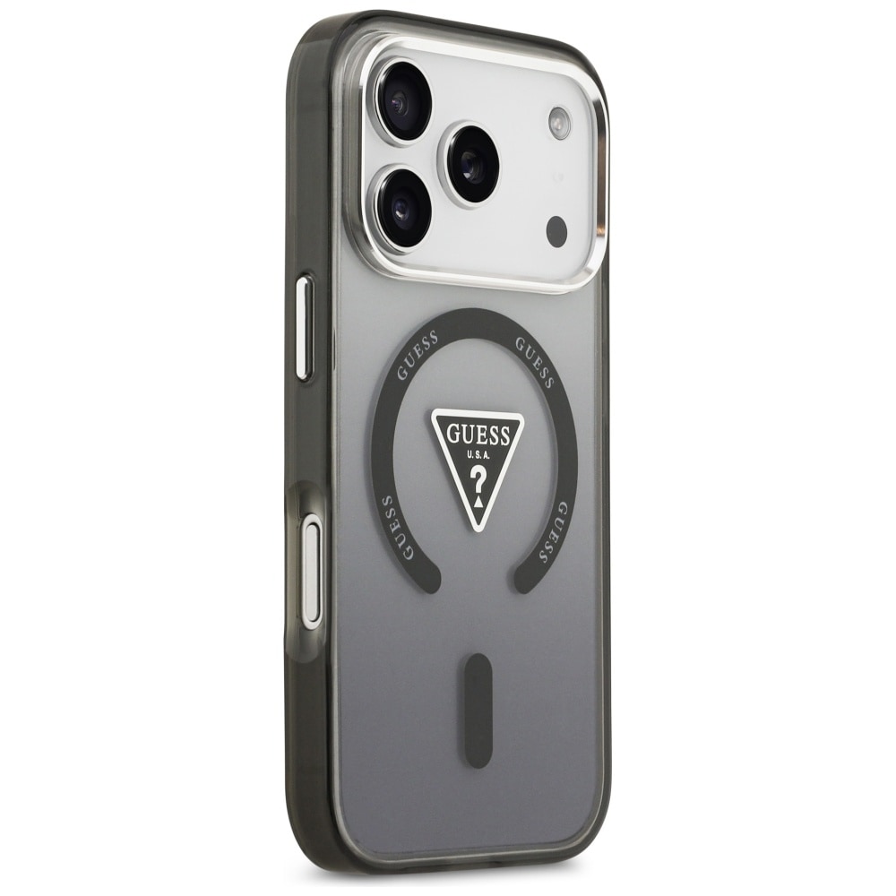 Guess IML-etui med gradient-trekantlogo og MagSafe til iPhone 17 Pro – Sort