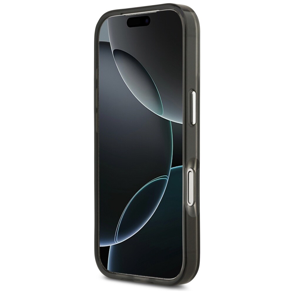 Guess IML-etui med gradient-trekantlogo og MagSafe til iPhone 17 Pro – Sort