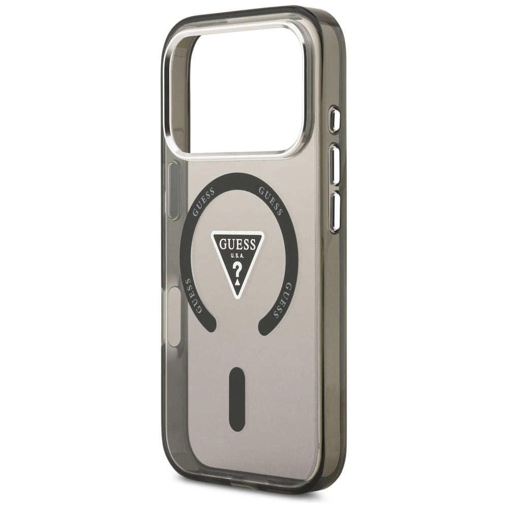 Guess IML-etui med gradient-trekantlogo og MagSafe til iPhone 17 Pro – Sort
