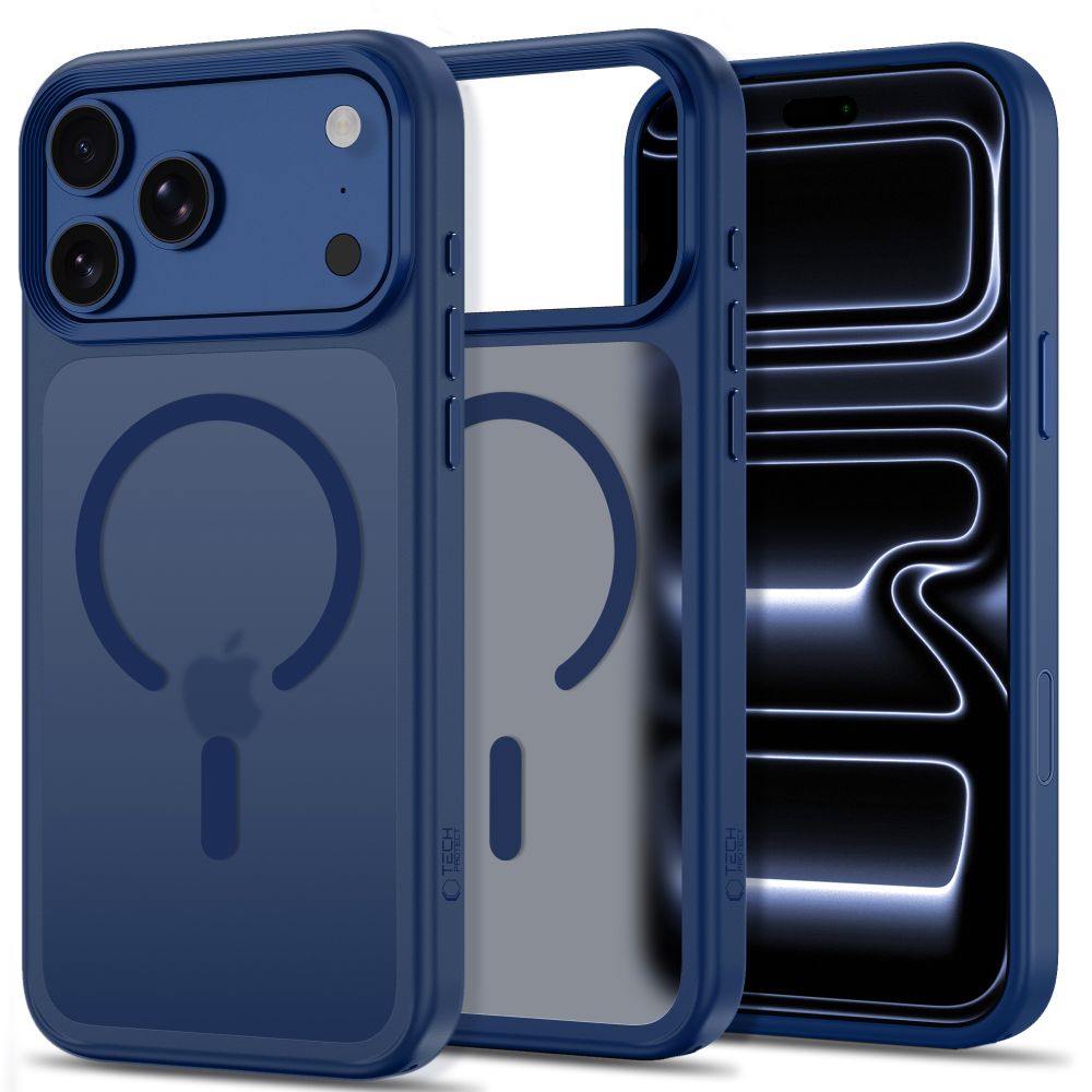 Tech-Protect Magmat Magsafe CC-etui til iPhone 18 Pro Max / 17 Pro Max – mat marineblå