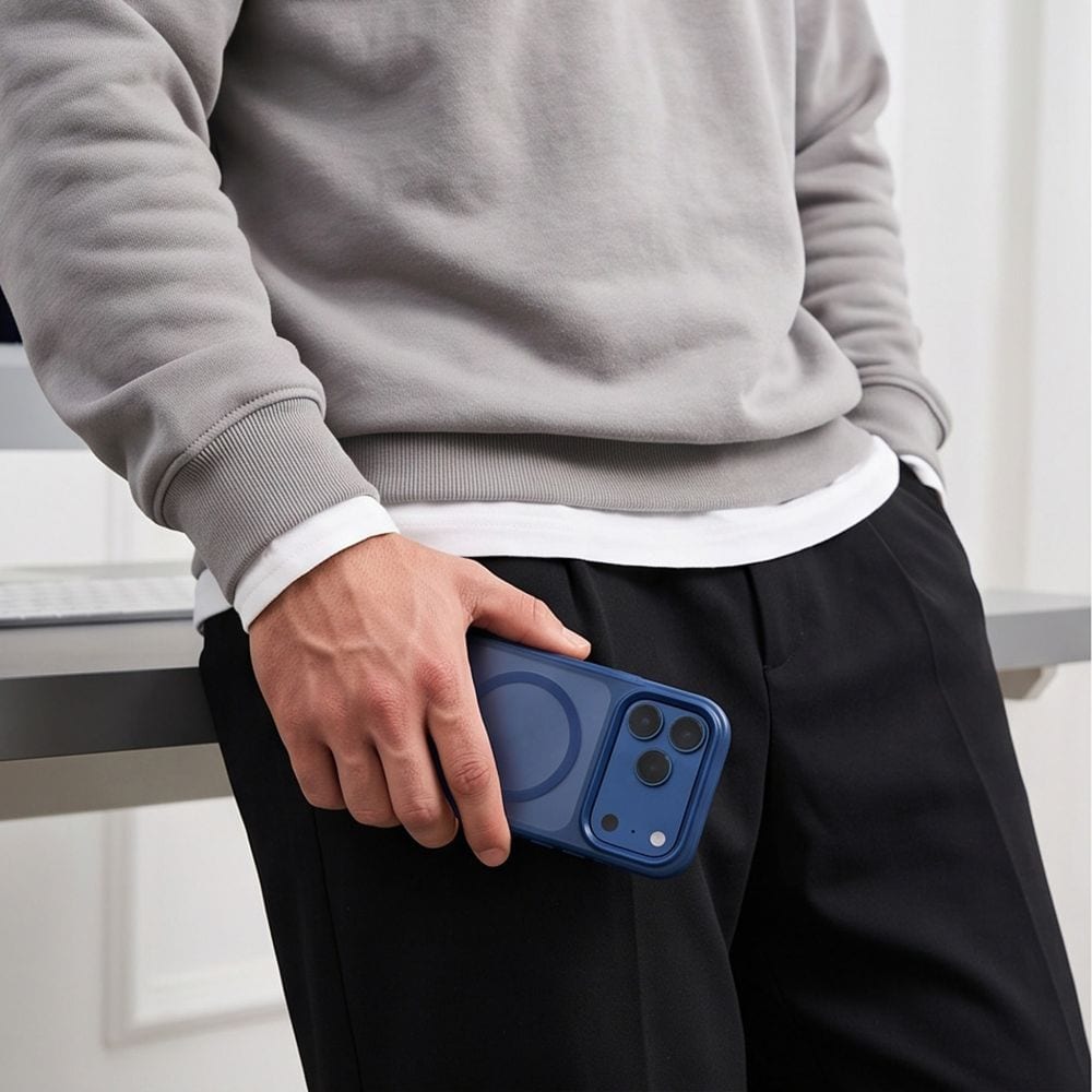 Tech-Protect Magmat Magsafe CC-etui til iPhone 18 Pro Max / 17 Pro Max – mat marineblå