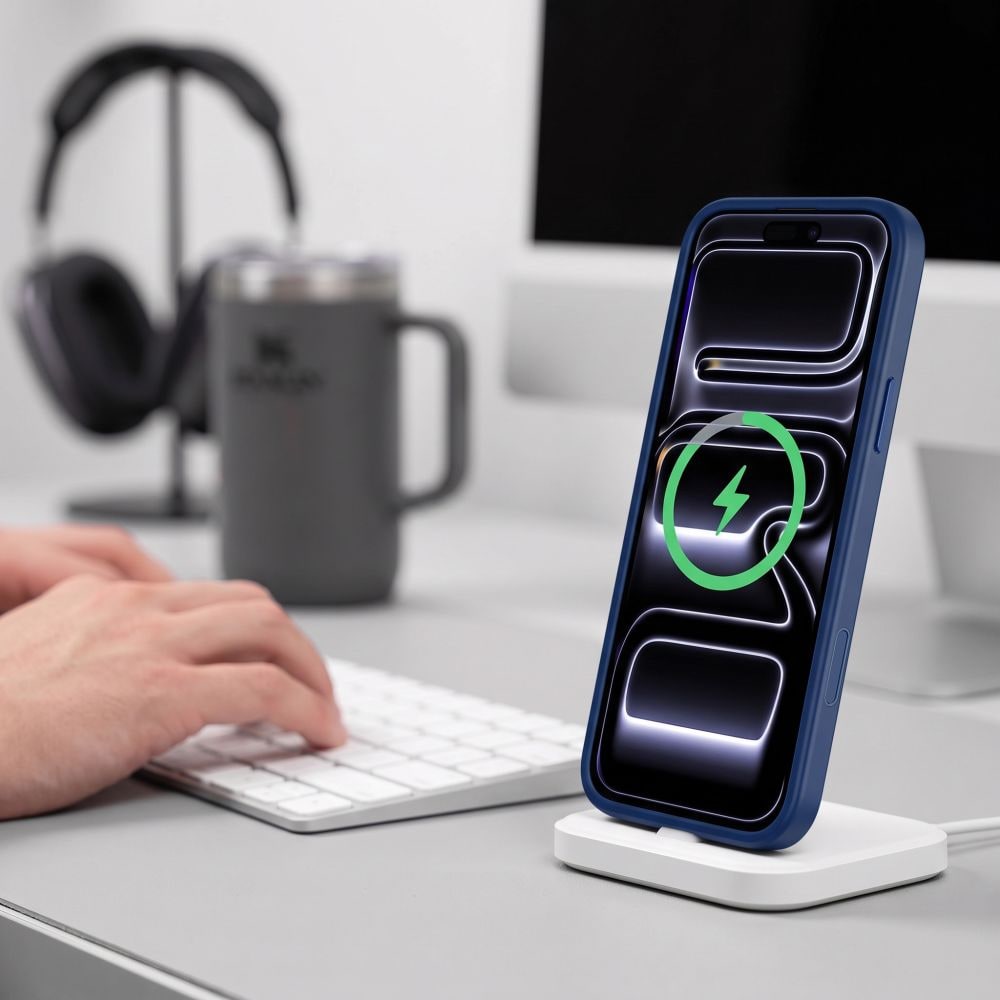 Tech-Protect Magmat Magsafe CC-etui til iPhone 18 Pro Max / 17 Pro Max – mat marineblå