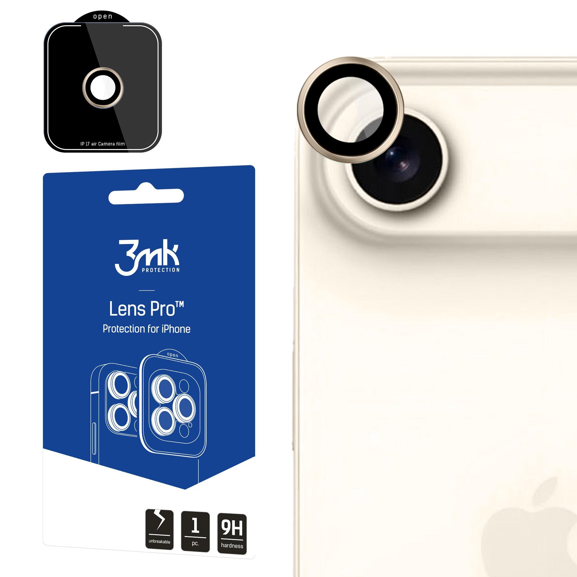 3mk Lens Protection Pro härdat glas till iPhone 17 Air – Guld