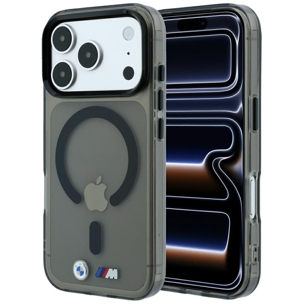 BMW M IML-etui m. blankt metal-logo/-detaljer og MagSafe til iPhone 17 Pro/18 Pro – Sort