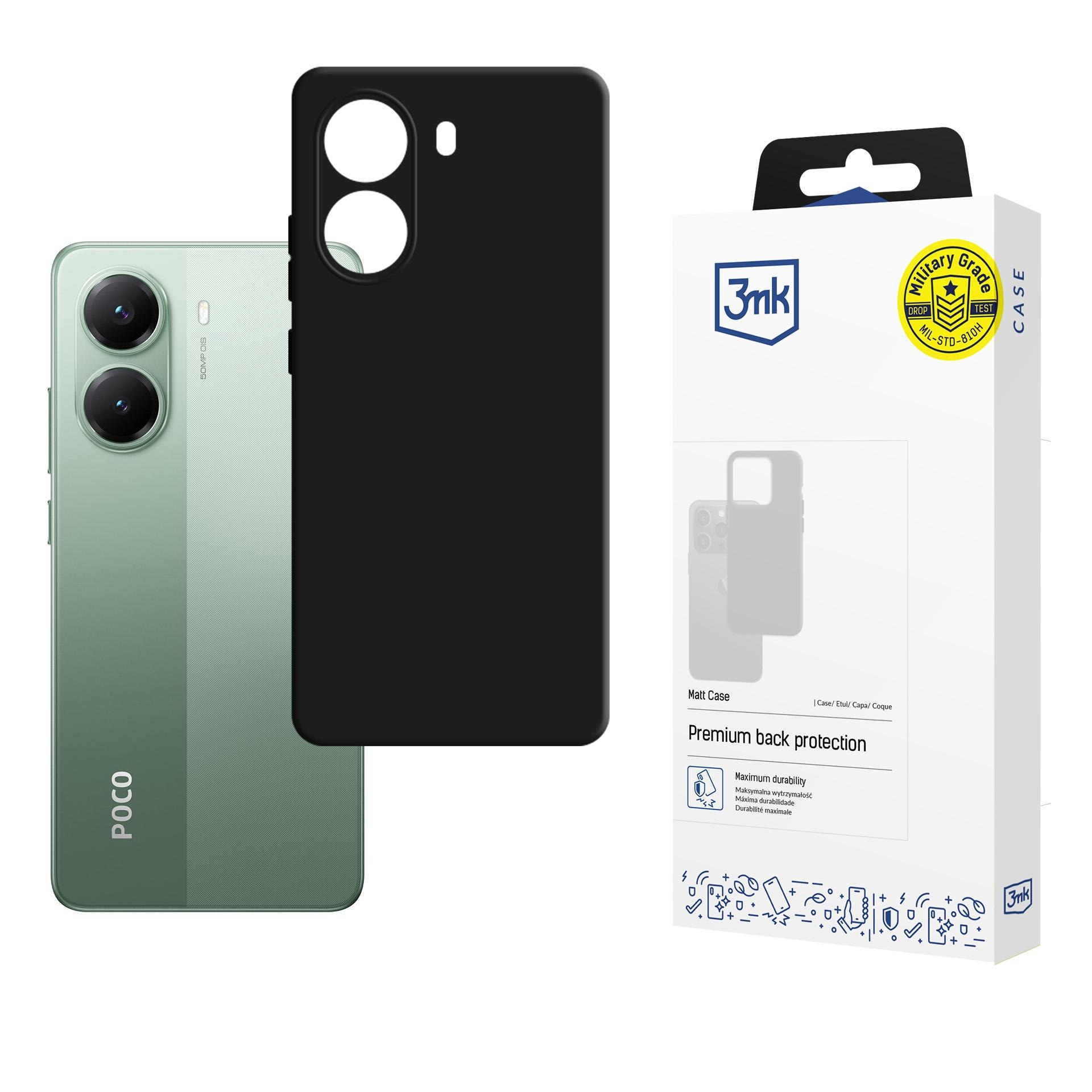 3mk matt skal till Xiaomi Poco X7 Pro – matt svart
