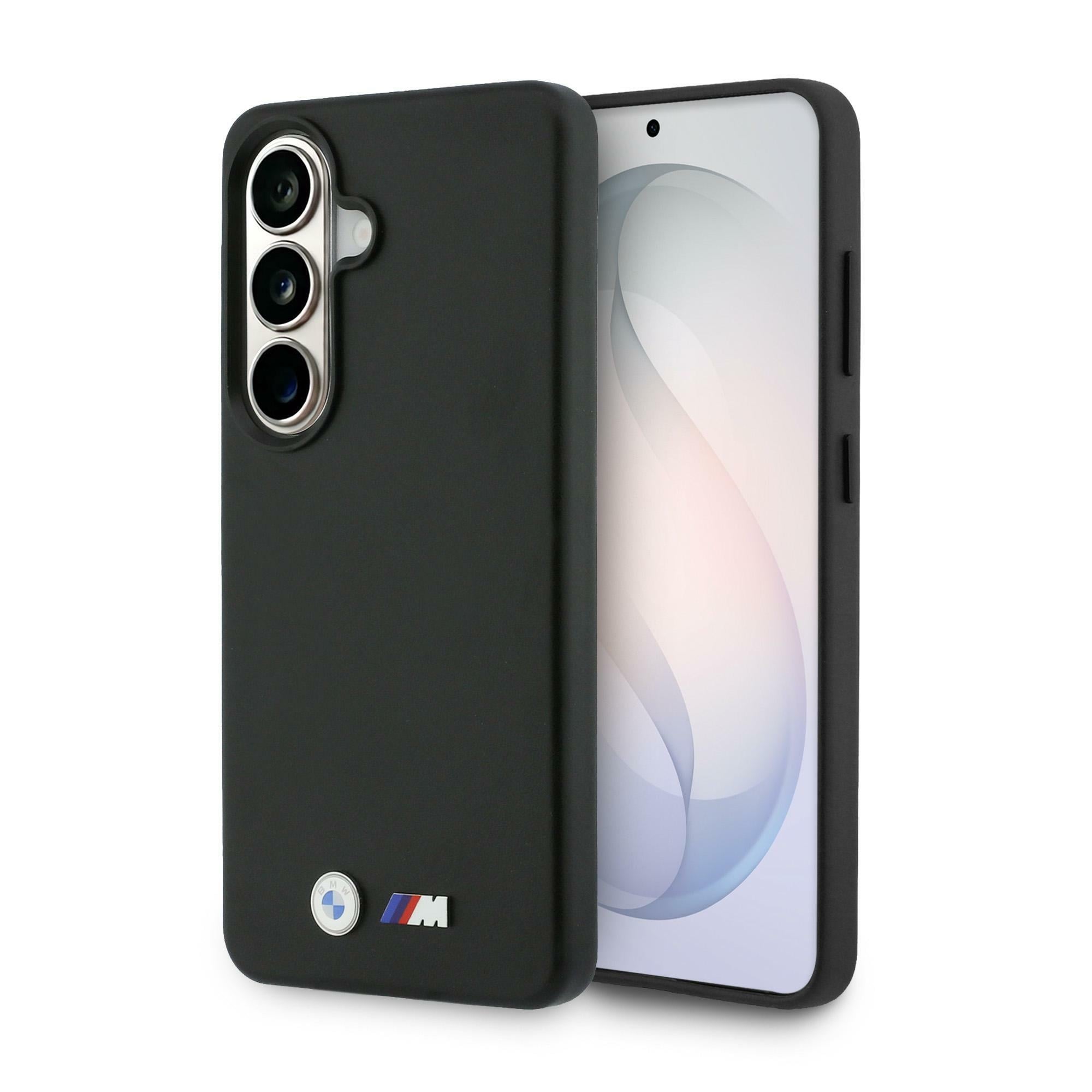 BMW-logotyp i metall, MagSafe-fodral för Samsung Galaxy S26+ – Svart