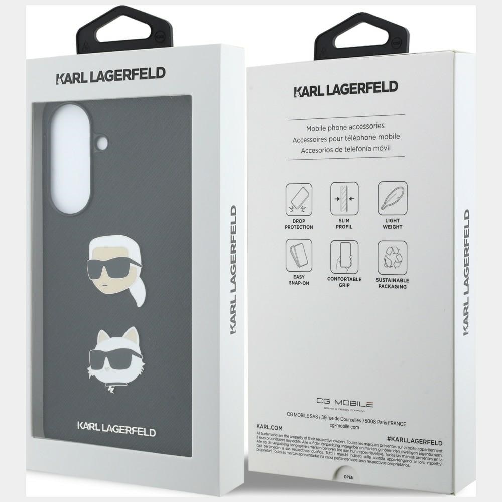 Karl Lagerfeld-etui med Karl&Choupette-motiver, pins og logo til Samsung Galaxy A37 5G – sort