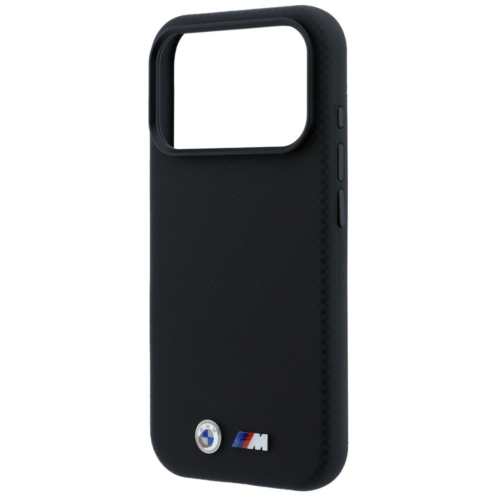 BMW M Quadrille Kevlar Metal Logo MagSafe-etui til iPhone 17 Pro Max / 18 Pro Max – Sort
