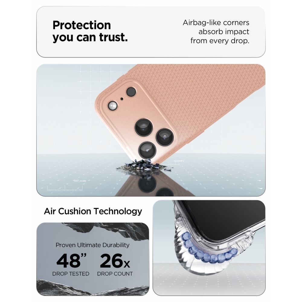 Spigen Liquid Air-etui til iPhone 18 Pro Max / 17 Pro Max – lyserød