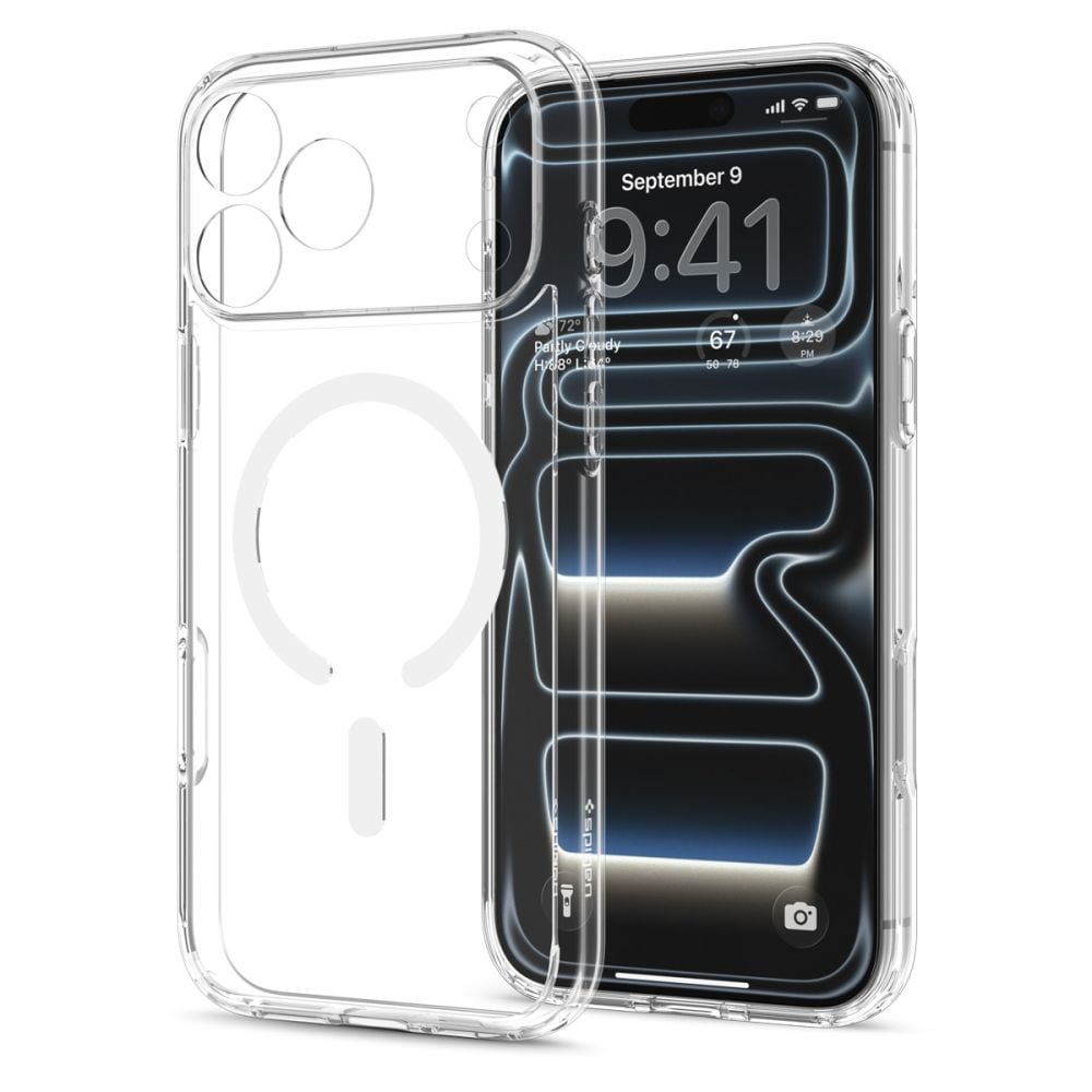 Spigen Ultra Hybrid MagSafe-etui til iPhone 18 Pro Max / 17 Pro Max – gennemsigtigt og hvidt
