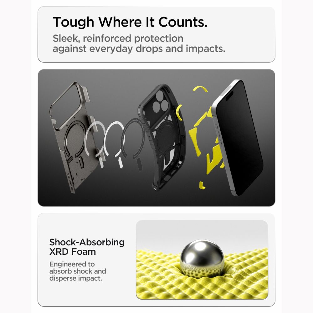 Spigen Tough Armor MagSafe-etui til iPhone 18 Pro / 17 Pro – sort