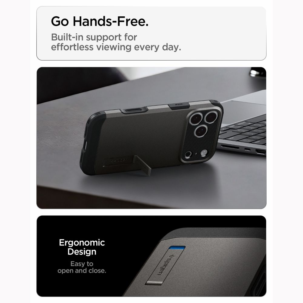 Spigen Tough Armor MagSafe-etui til iPhone 18 Pro / 17 Pro – sort