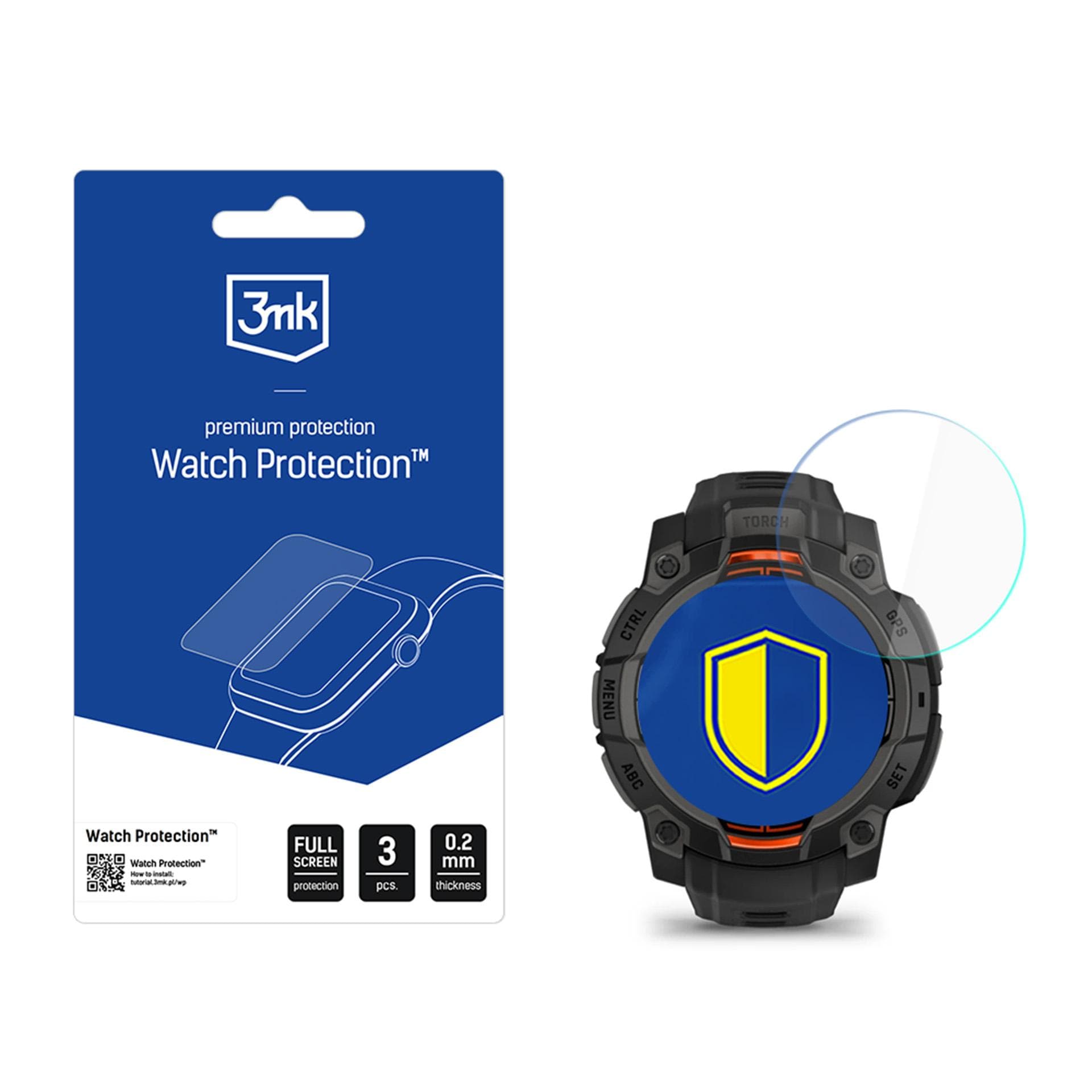 3mk Watch Protection FlexibleGlass skärmskydd för Garmin Instinct 3 Tactical Edition 45mm (Solar)