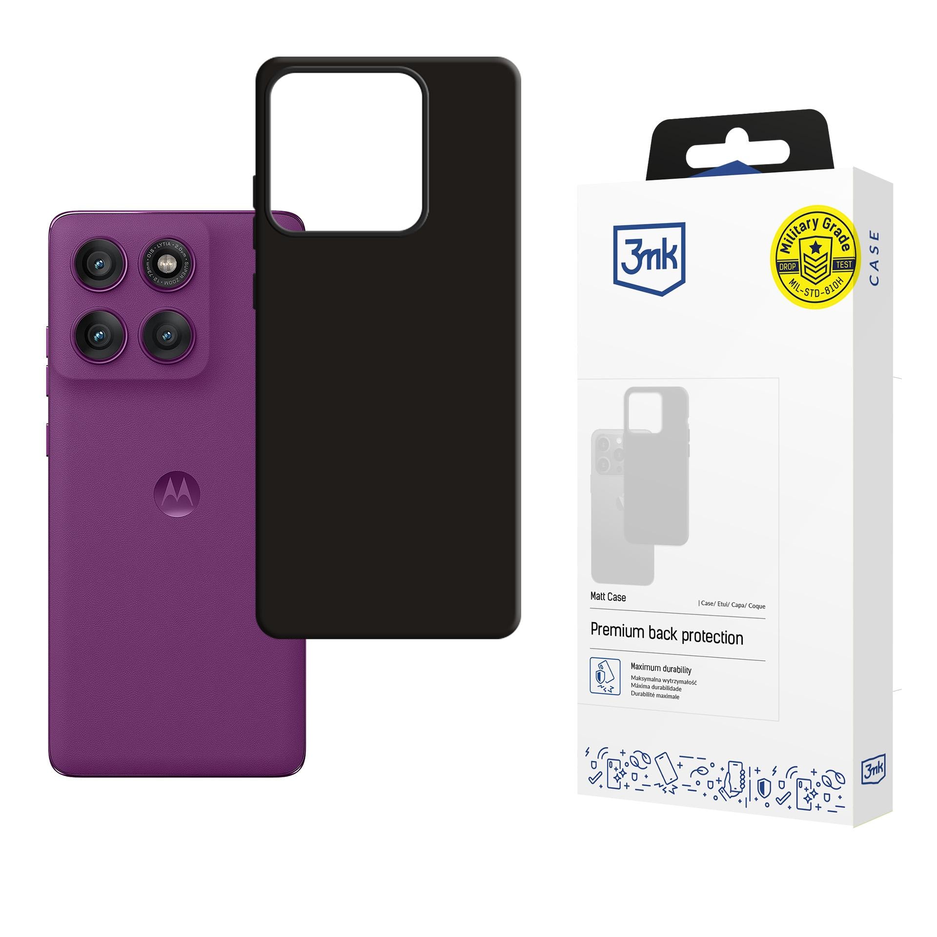 3mk matt skal till Motorola Edge 60 Pro – matt svart