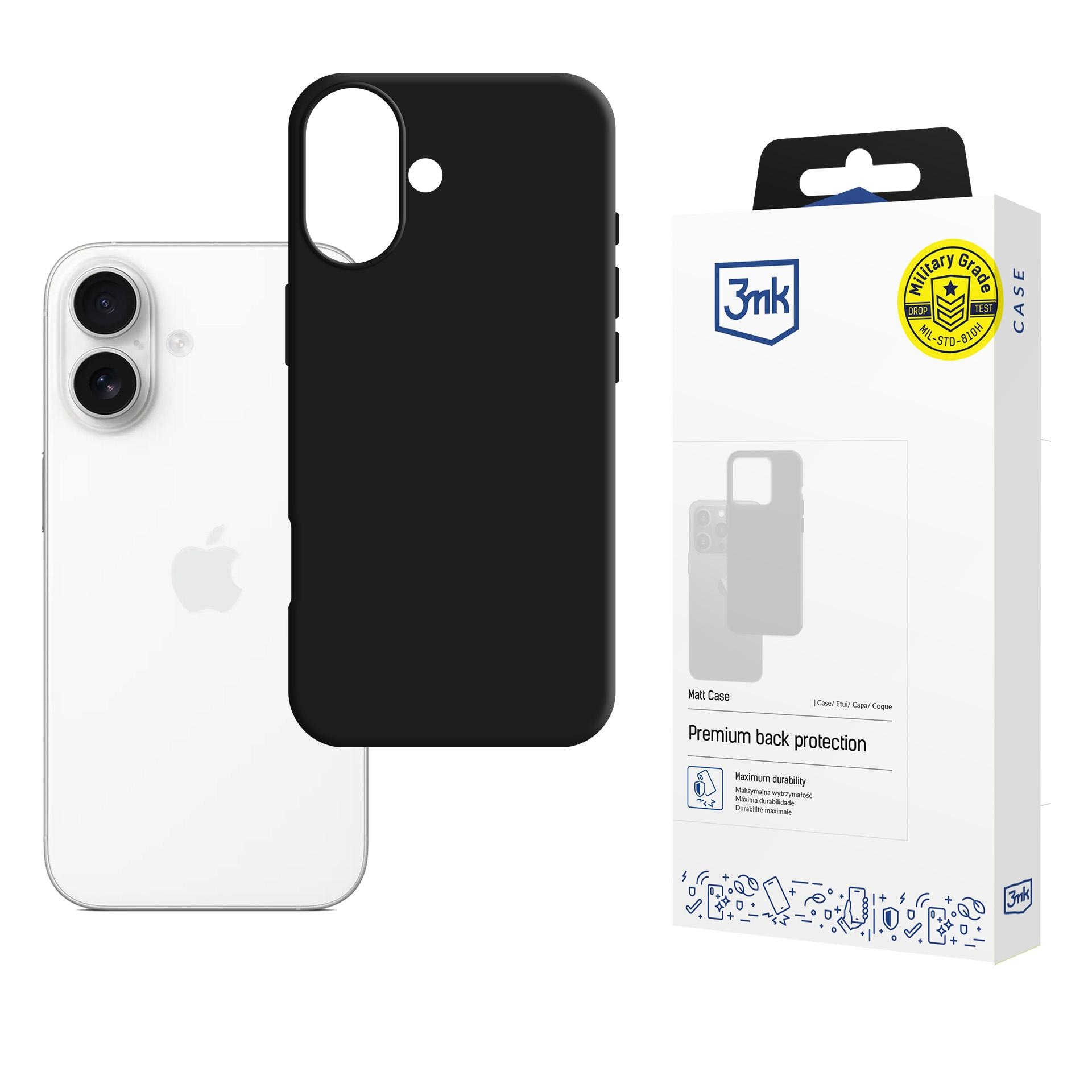 3mk matt skal för Apple iPhone 17 – svart